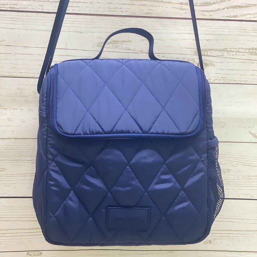 Vera Bradley New Ultralight Lunch Crossbody Scroll Navy Insulated NWT 29825-T84